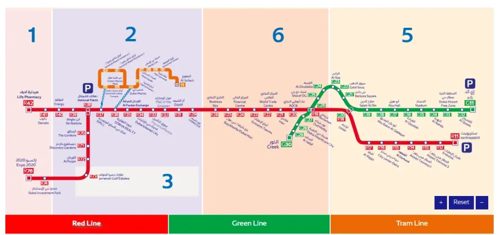 نقشه مترو دبی 